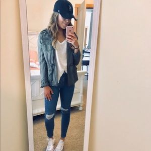 Express green utility jacket